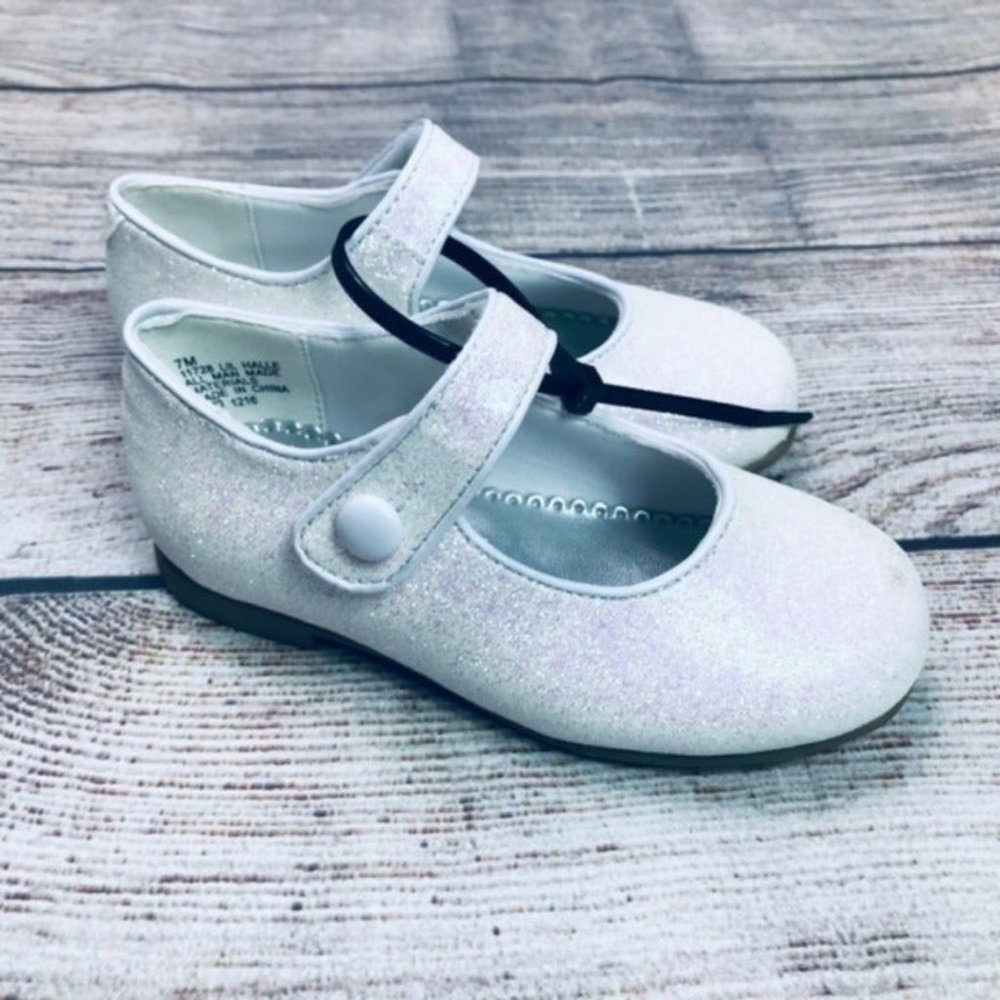 New Toddler sz7 white glitter mary jane